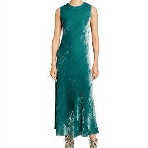 Sies Marjan Viv Velvet Midi Green Dress